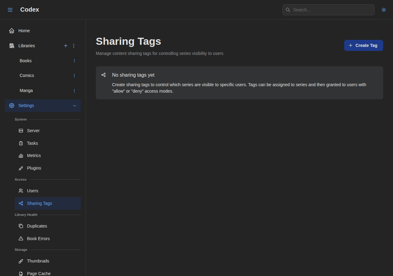 Sharing Tags
